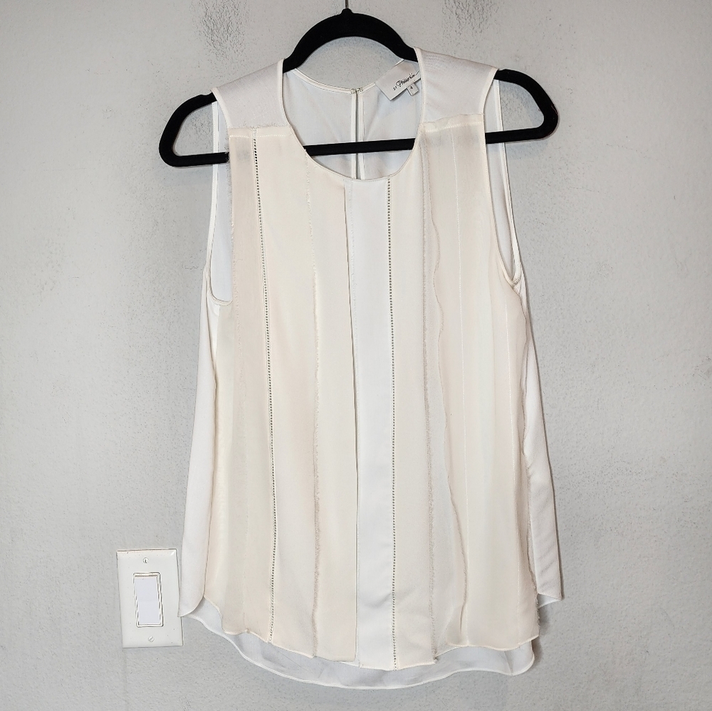 3.1 Phillip‎ Lim Silk Blend Sleeveless Ivory Blouse Top Women's Size 4